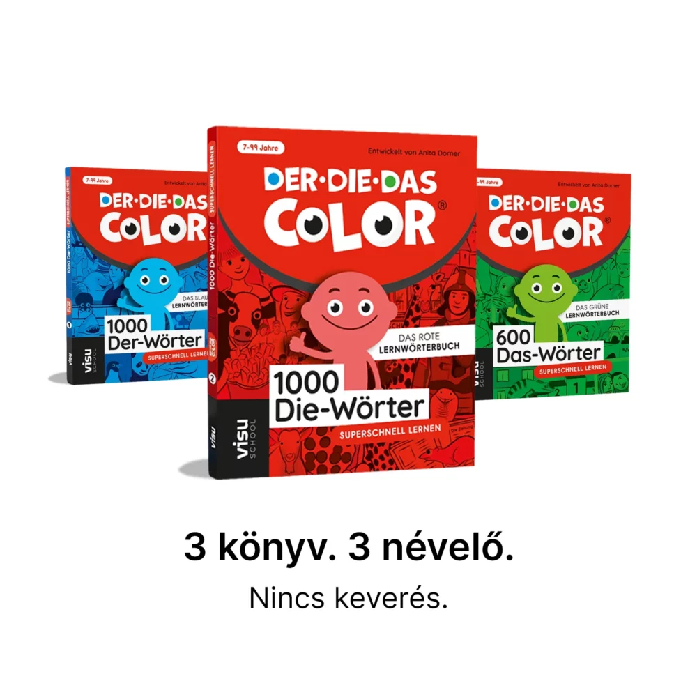 DER–DIE–DAS COLOR® könyvcsomag. Színalapú tanulás, nem magolás